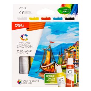 Guašas DELI, 5 spalvų, 12 ml tubelėse - Image 3