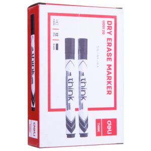 Žymeklis baltai lentai Deli U00120 juodas, apvalus galiukas 2,0 mm - Image 4