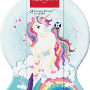 Flomasteriai Faber-Castell Unicorn 33 spalvų, dėžutėje