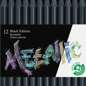 Värvipliiatsid Faber-Castell Black Edition 12-värvi metallic värvid