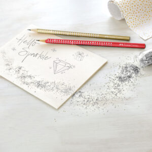 Pieštukas Faber-Castell Sparkle HB, raudonos spalvos korpusas - Image 4