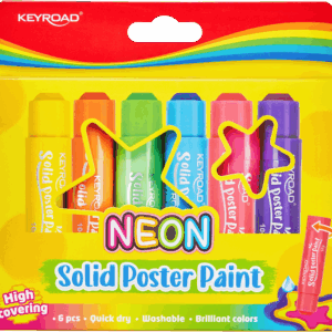 Kietos dažų lazdelės Keyroad, neoninės, 6 spalvos