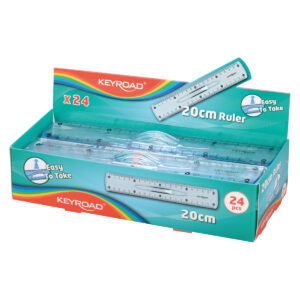 Liniuotė Keyroad 20cm, plastikinė, skaidri