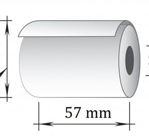 Terminė kasos juosta, 57x30m/12mm (maks. diam 50mm)