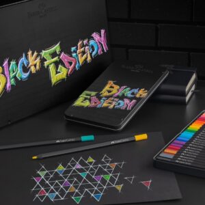 Spalvoti pieštukai Faber-Castell Black Edition, 12 metalinėje dėžutėje - Image 3