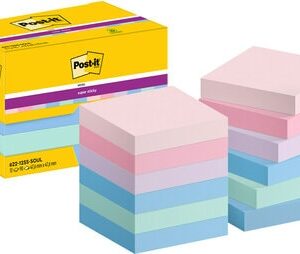 Lipnūs lapeliai 3M Post-it® Super Sticky Soulful, 47.6mmx47.6mm, 12 vnt. po 90 lapelių