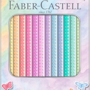 Spalvoti pieštukai Faber-Castell Sparkle, 12 spalvų, metalinėje dėžutėje