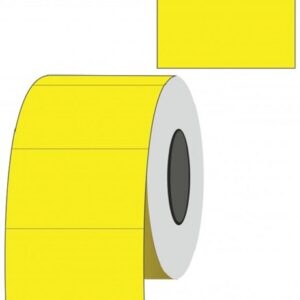 Kainų etiketės 26x16mm, stačiakampės, 1000vnt, geltonos spalvos