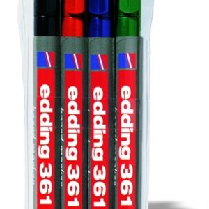 Žymeklių baltai lentai rinkinys Edding E-361, 1 mm, 4 spalvos