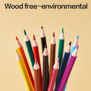 Spalvoti pieštukai DELI Wood-free, su trintukais, 36 spalvų - Image 2