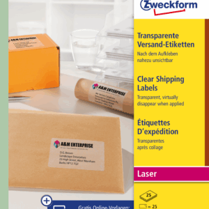 Lipnios etiketės Avery Zweckform, 210x297mm, skaidrios, A4, 25vnt - Image 3