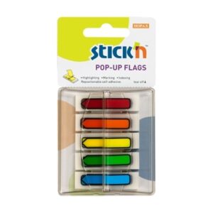 *Plastikiniai žymekliai Stick´N 26003, Strėlytės, 45x12mm, 5 spalvos po 30 vnt, blisteryje