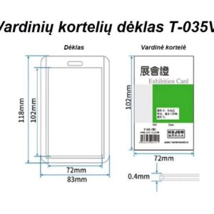 Dėklas vardinei kortelei 4035V, 74x105 mm, dvipusis, vertikalus, skaidrus