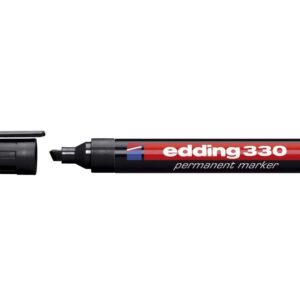 Permanentinis žymeklis Edding 330, kirstu galiuku, 1-5mm, juodos spalvos
