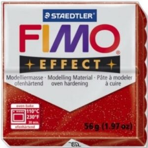Modelinas FIMO Effect, 57 g, žėrinčios raudonos spalvos