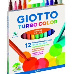 Flomasteriai Fila Giotto Turbo Color, 12 spalvų
