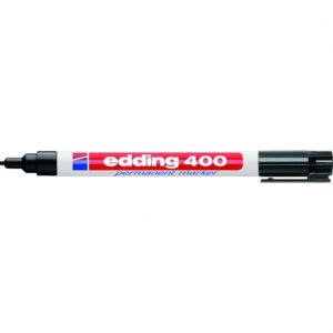 Permanentinis žymeklis Edding 400, apvaliu galiuku, 1mm, juodos spalvos