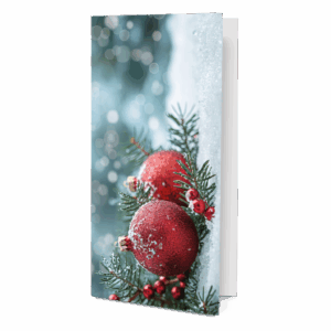 Atvirukas su raudonais žaislais ant sniego - Image 1
