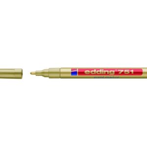 Žymeklis Edding 751 lako pagrindu, apvaliu galiuku, 1-2mm, auksinės spalvos