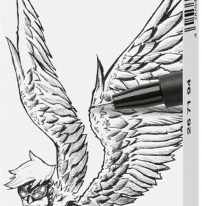 Teptukinių rašiklių rinkinys Faber-Castell Pitt Comic, įvairių storių, juodos spalvos
