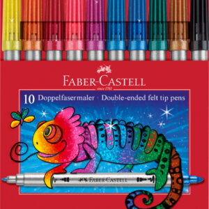Flomasteriai Faber-Castell, 10 spalvų, dvipusiai, su blizgučiais