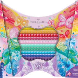 Spalvoti pieštukai tribriauniai Faber-Castell Sparkle Ladybug 20 spalvų