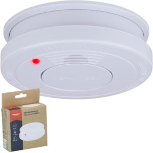 DŪMŲ JUTIKLIS PRIEŠGAISRINIS SIGNALIZATORIUS 85dB 9V BATERIJA GRUNDIG 430843
