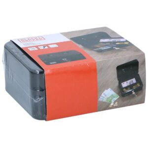 METALINĖ KASUTĖ PINIGAMS IR DOKUMENTAMS 20x8,5x16 CM BLACK + DECKER 2240053 - Image 4