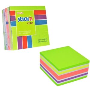 Lipnūs lapeliai StickN 21537, 76x76mm, 400l neoninių žalių atspalvių