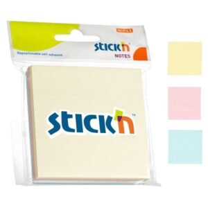 Lipnūs lapeliai Stick´N 21092, 76x76mm, 3x50 lapelių, 3 pastelinės spalvos, blisteryje