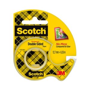 Dvipusė lipni juosta Scotch 665, su dėklu,12mm x 6,3m