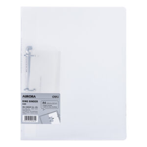 Plastikinis žiedinis segtuvas DELI, A4/2,8 cm, 2 žiedai, skaidrus - Image 2