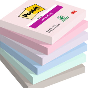 Lipnūs lapeliai 3M Post-it® Super Sticky Soulful 76mmx76mm 6vnt. po 90 lapelių