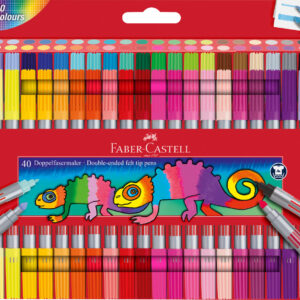 Dvipusiai flomasteriai Faber-Castell, 40 spalvų
