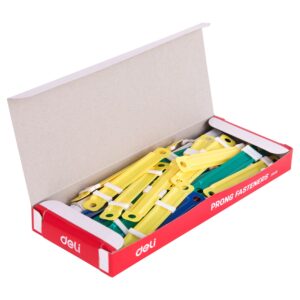 Plastikinės dokumentų susegimo juostelės DELI, 50vnt./pak., įvairių spalvų - Image 3