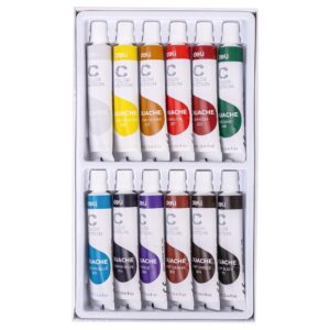 Guašas DELI, 12 spalvų, 12 ml tūbelėse - Image 3