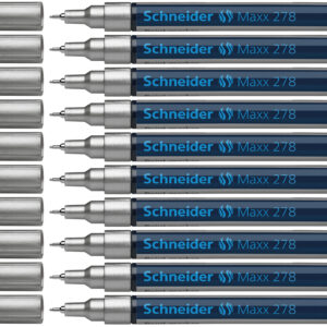 Žymeklis Schneider Paint Marker Maxx 278, 0.8mm, su aliejiniu tušu, sidabrinės spalvos - Image 2