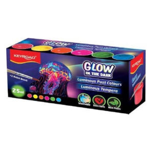 Plakatiniai dažai Keyroad, šviečiantys tamsoje, 6 spalvų 25ml
