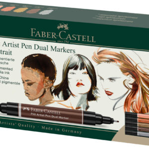 Žymekliai Faber-Castell Pitt Artist Pen, Portrait dvipusiai, 5 spalvų