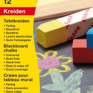 Spalvota kreida EberhardFaber, kvadratinė, 12vnt, įvairių spalvų