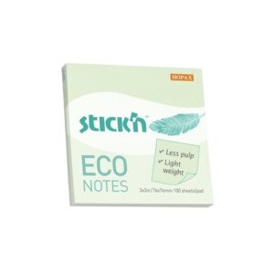 Lipnūs lapeliai StickN, 21748, Eco, 76x76mm, 100 lapelių, žalsvos spalvos