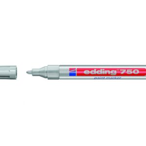 Žymeklis Edding 750 lako pagrindu, apvaliu galiuku, 2-4mm, sidabrinės spalvos