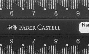 Liniuotė Faber-Castell Dots, 15cm juodos arba mėlynos spalvos