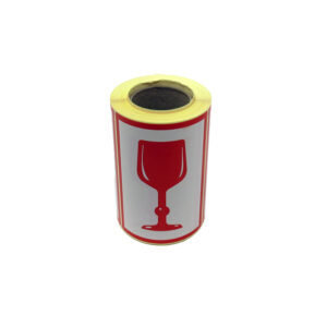 Lipnios etiketes pakuotei ženklinti Atsargiai stiklas,74x104mm, 250 vnt./rul. raudonos spalvos - Image 2