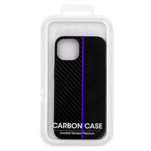 Tel Protect CARBON Case skirtas Apple iPhone 13 juodos spalvos z niebieskim paskiem - Image 6