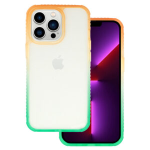 IDEAR Case W15 skirtas Apple iPhone 14 Plus oranžinės spalvos-mėtų spalvos - Image 2