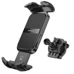 Borofone telefono laikiklis dviračiui/motociklui BH105 Crown juodos spalvos - Image 5