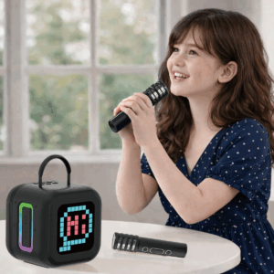 Blavec nešiojama kolonėlė Bluetooth WS-09 Karaoke Fun - 10W su 2 mikrofonais (WS09-2MB) juodos spalvos - Image 6