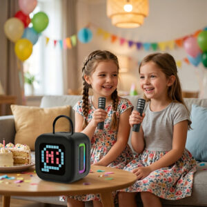Blavec nešiojama kolonėlė Bluetooth WS-09 Karaoke Fun - 10W su 2 mikrofonais (WS09-2MB) juodos spalvos - Image 5