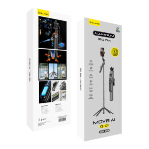 Blavec Selfie Stick Aluminium Move AI Q-01 Auto pop tripod + remote control 1,80 metres (SSAQ01-APTRB180) black - Image 7